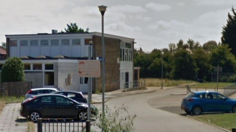 A street view image of the now demolished Tang Hall library in York which closed in 2018