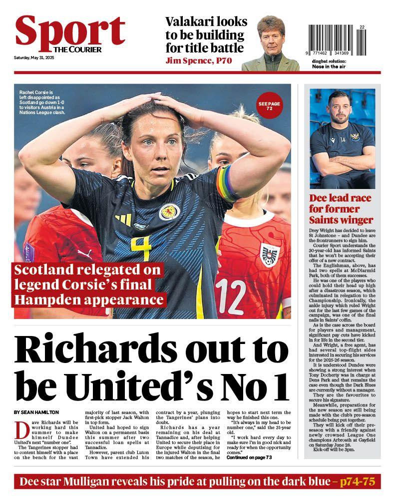 The back page of The Courier on 310525
