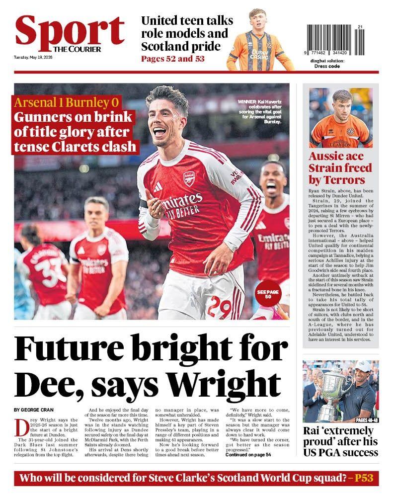 The back page of The Courier on 190526