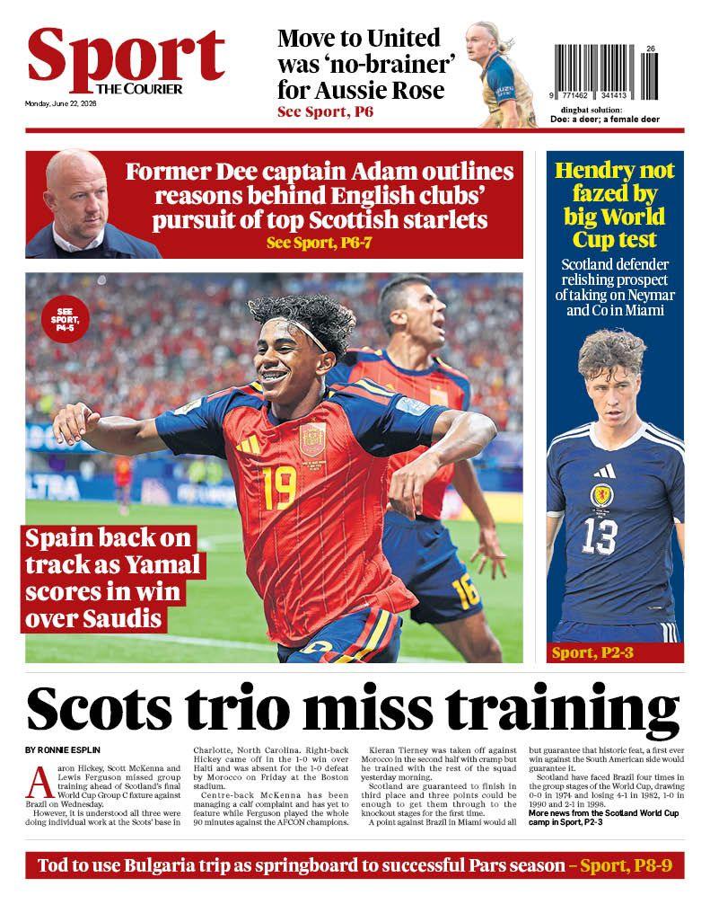 The back page of The Courier on 220626