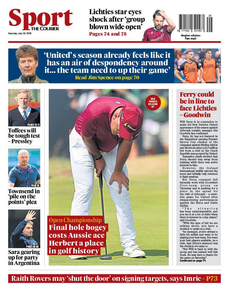 The back page of The Courier on 180726