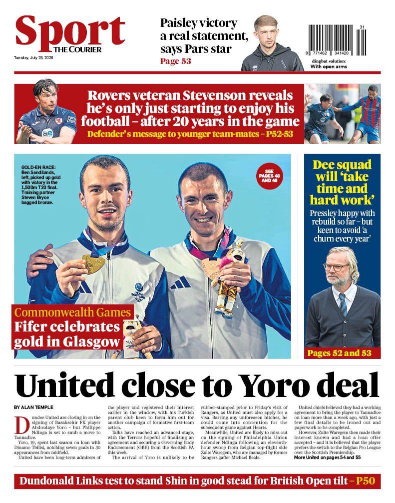 The back page of The Courier on 280726