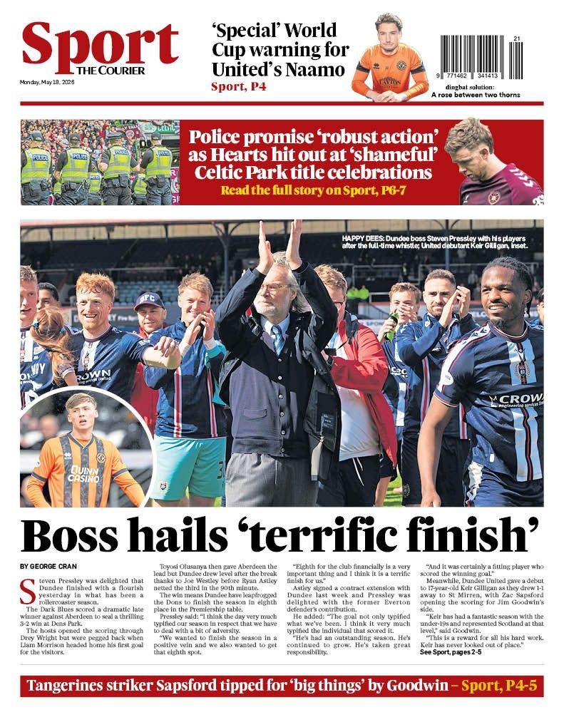 The back page of The Courier on 180526