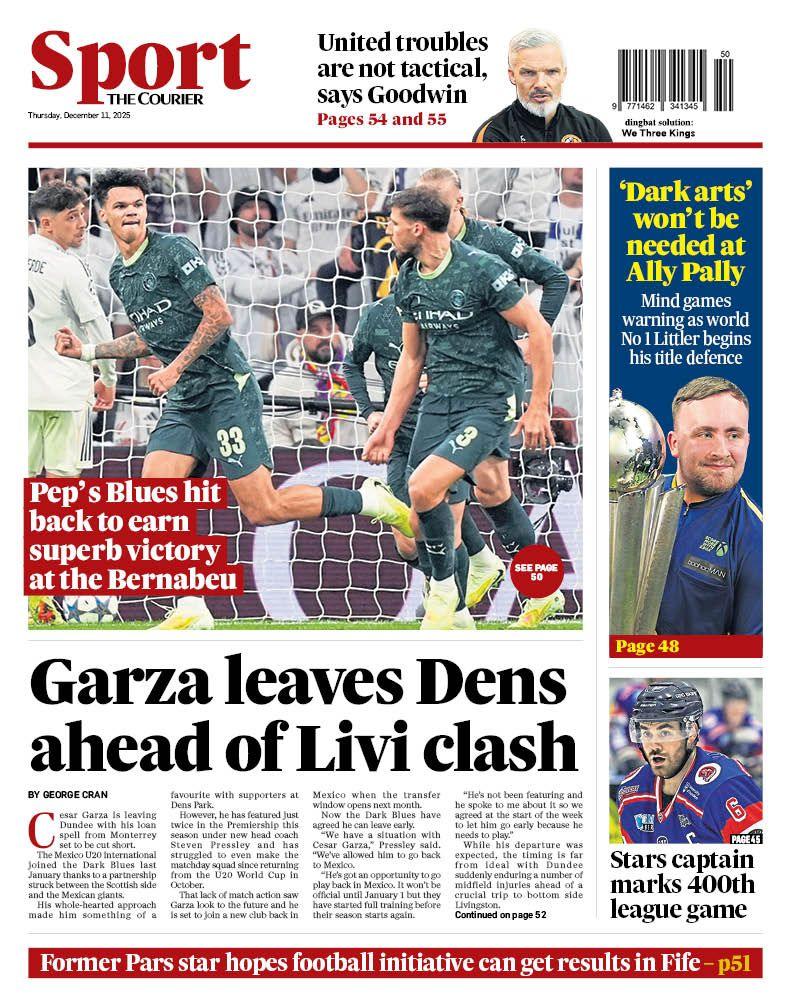 The back page of The Courier on 111225