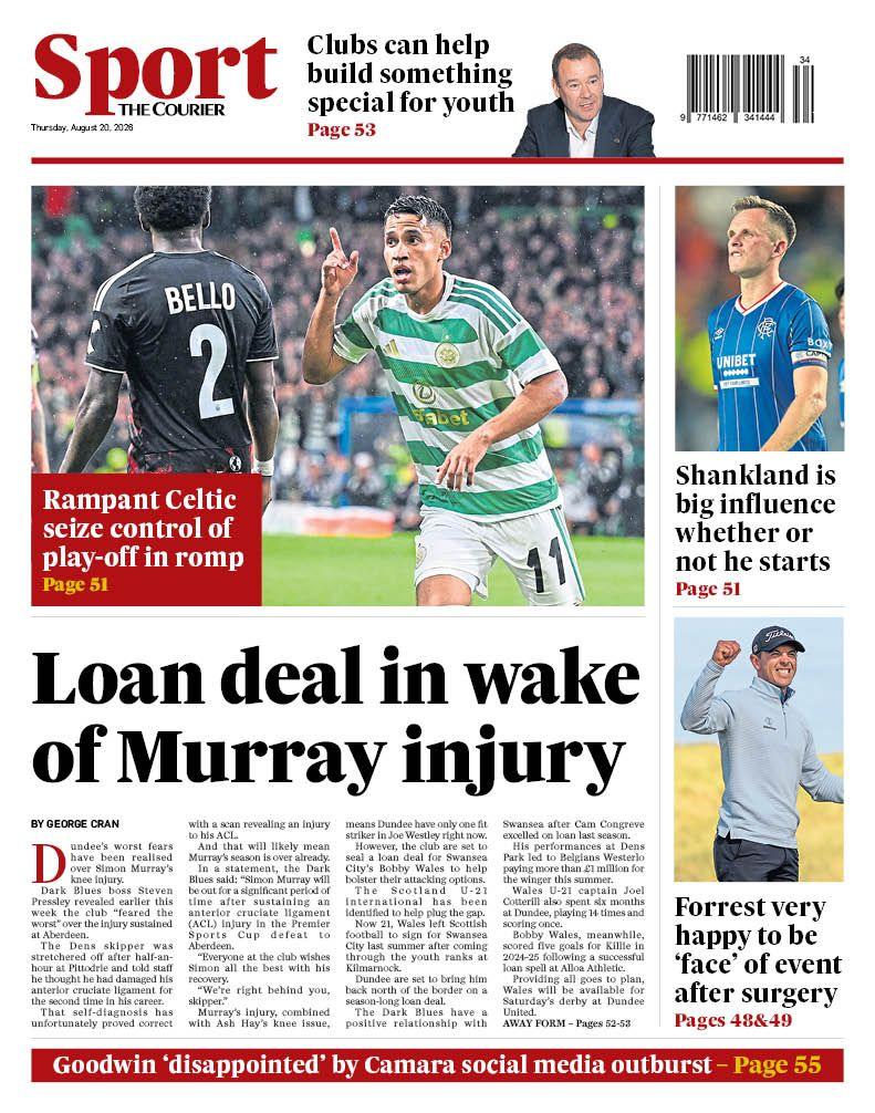 The back page of The Courier on 200826