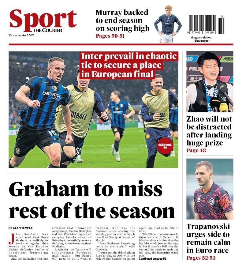 The back page of The Courier on 070525