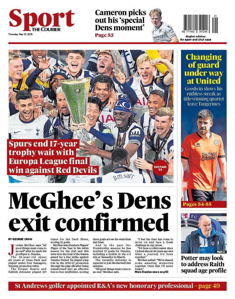 The back page of The Courier on 220525