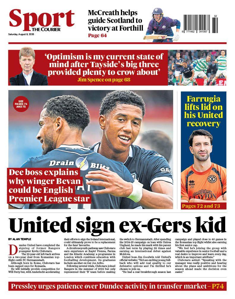 The back page of The Courier on 080826