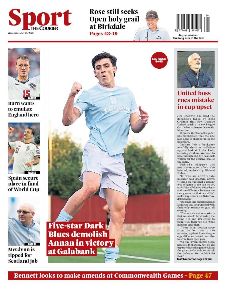 The back page of The Courier on 150726