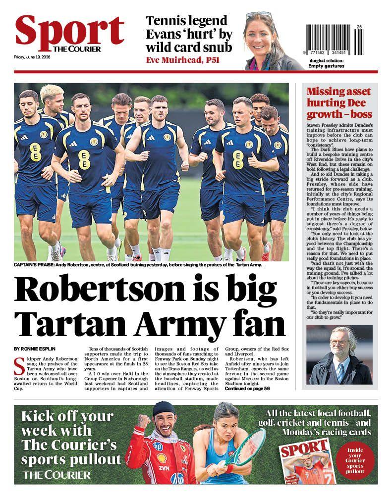 The back page of The Courier on 190626