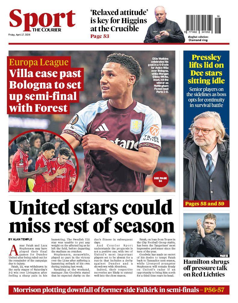 Back page of Friday's Courier