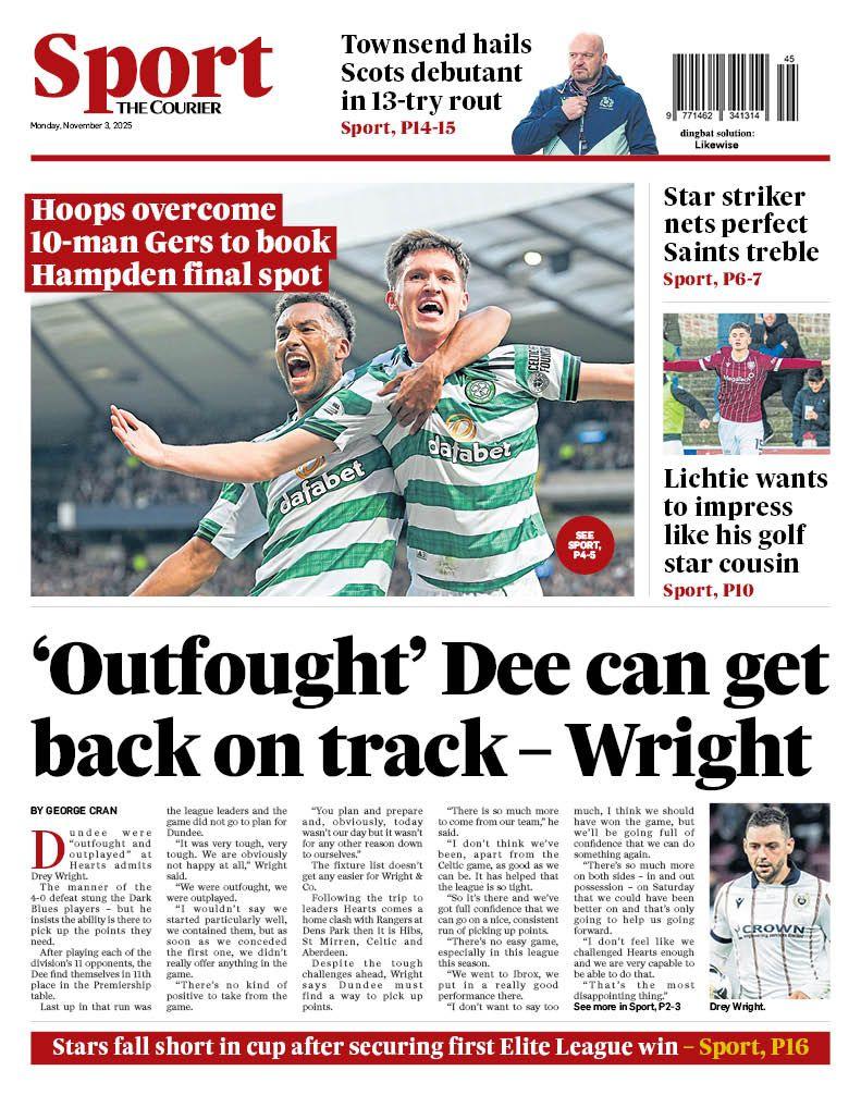 The back page of The Courier