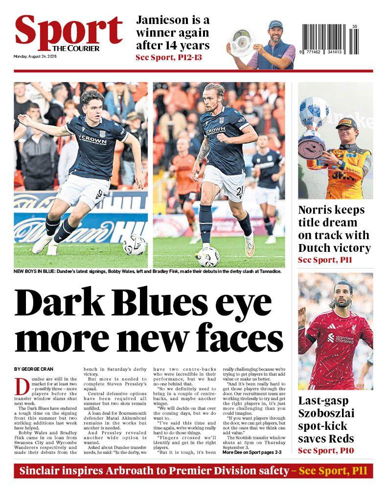The back page of The Courier on 240826