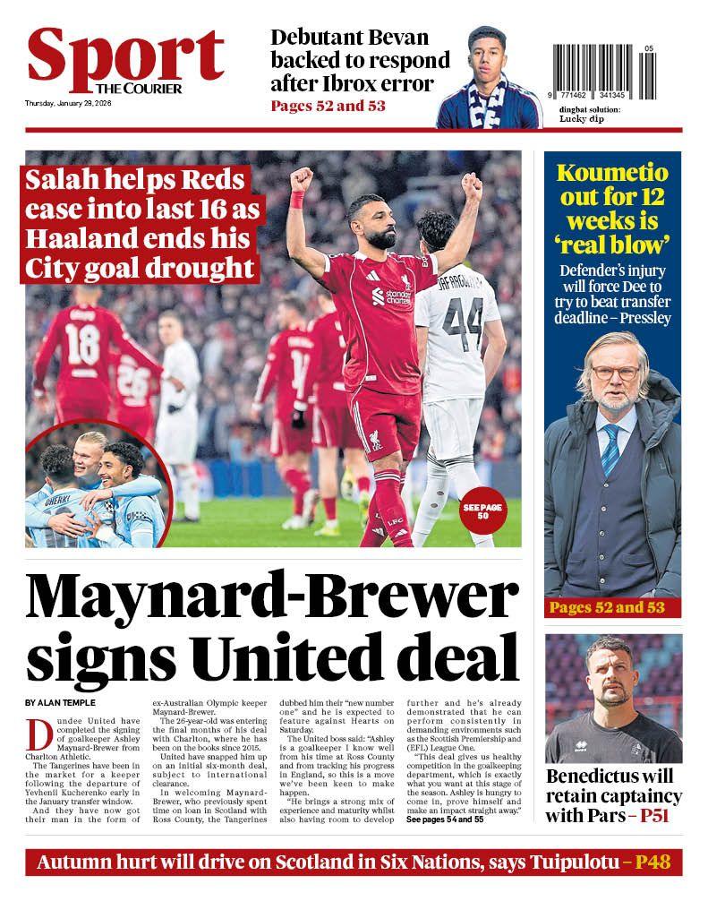 The back page of The Courier