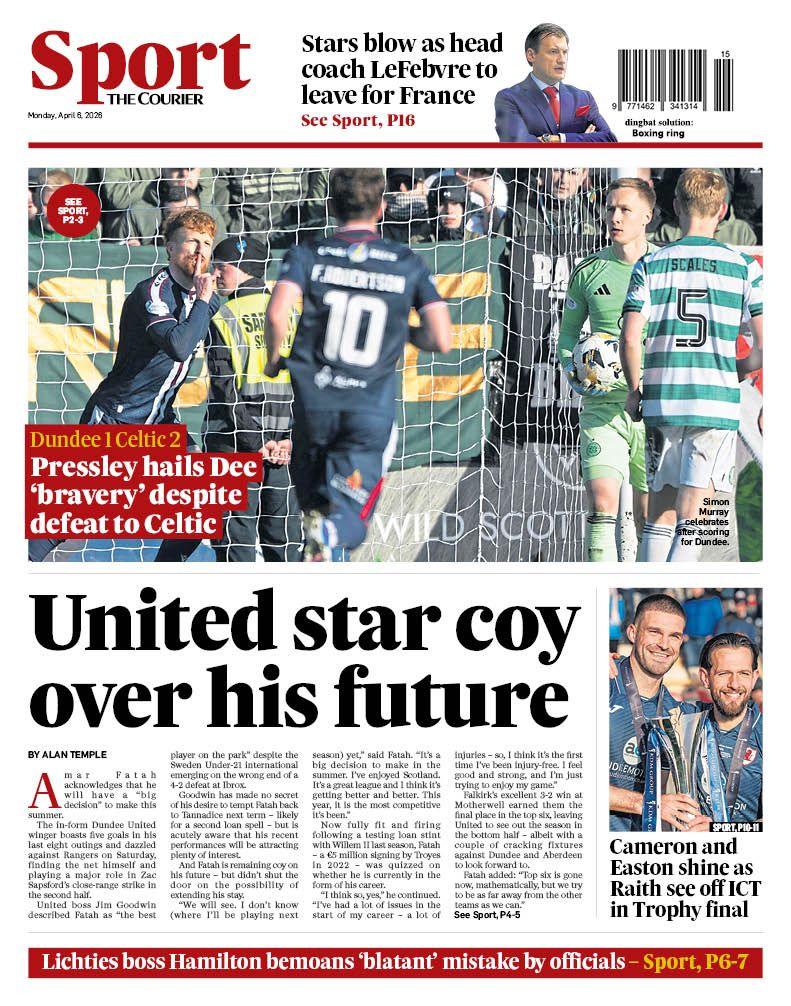 The back page of The Courier on 060426