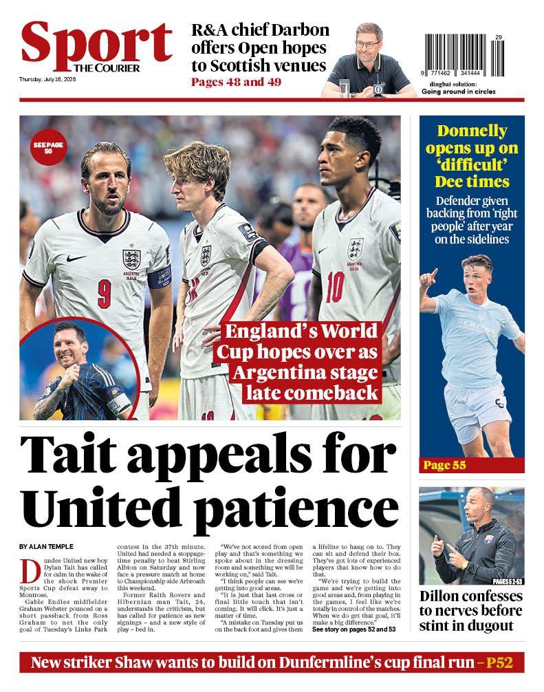 The back page of The Courier on 160726