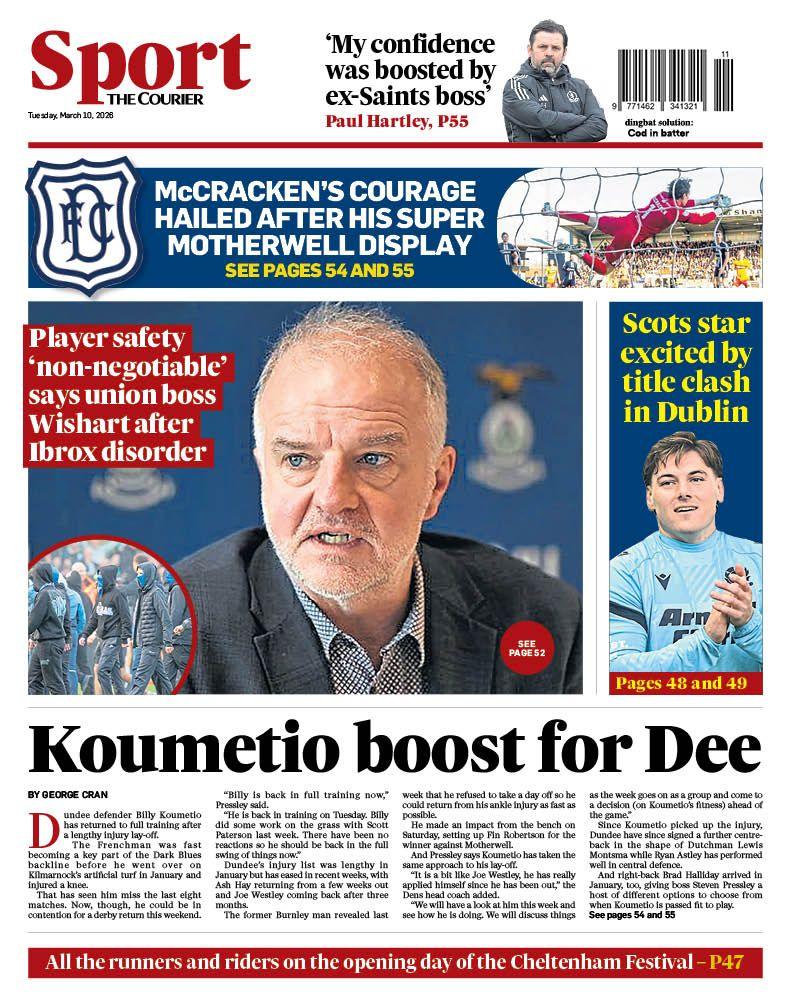 The back page of The Courier on 100326