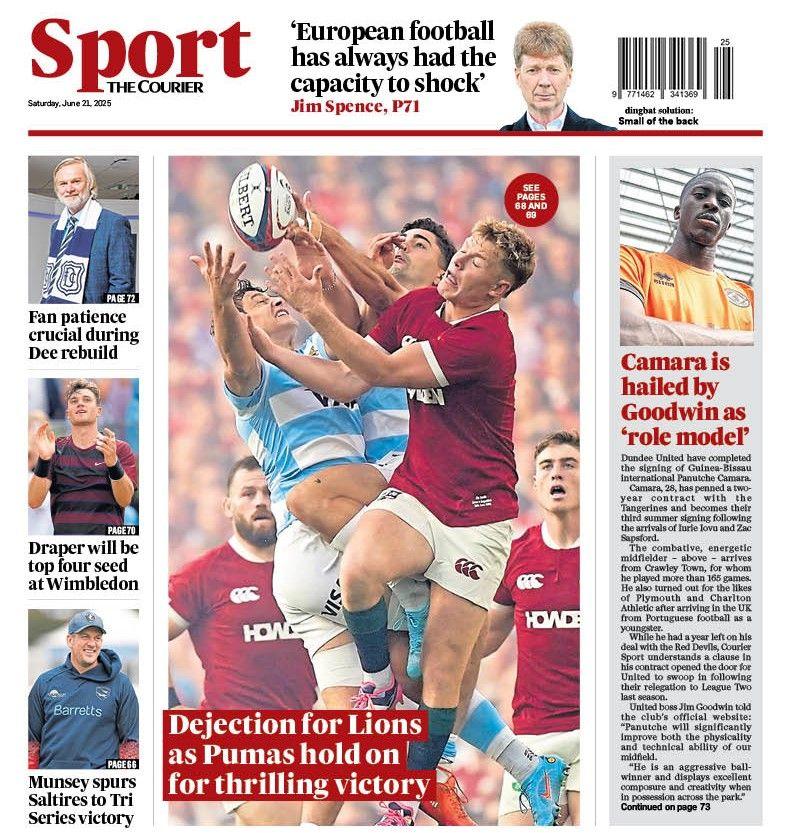 The back page of The Courier on 210625