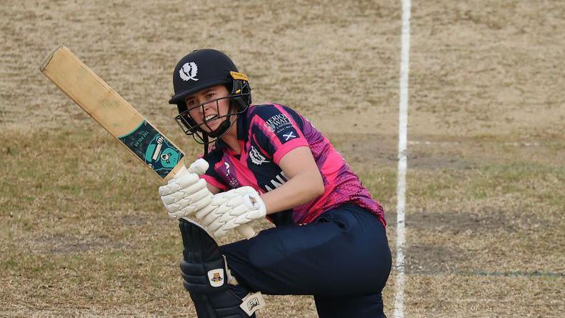 Rachel Slater in action against South Africa at the 2024 T20 World Cup