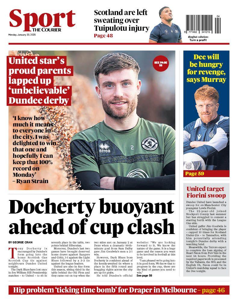 The back page of The Courier on 200125