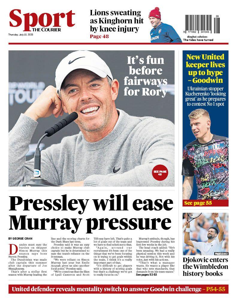 The back page of The Courier on 100725