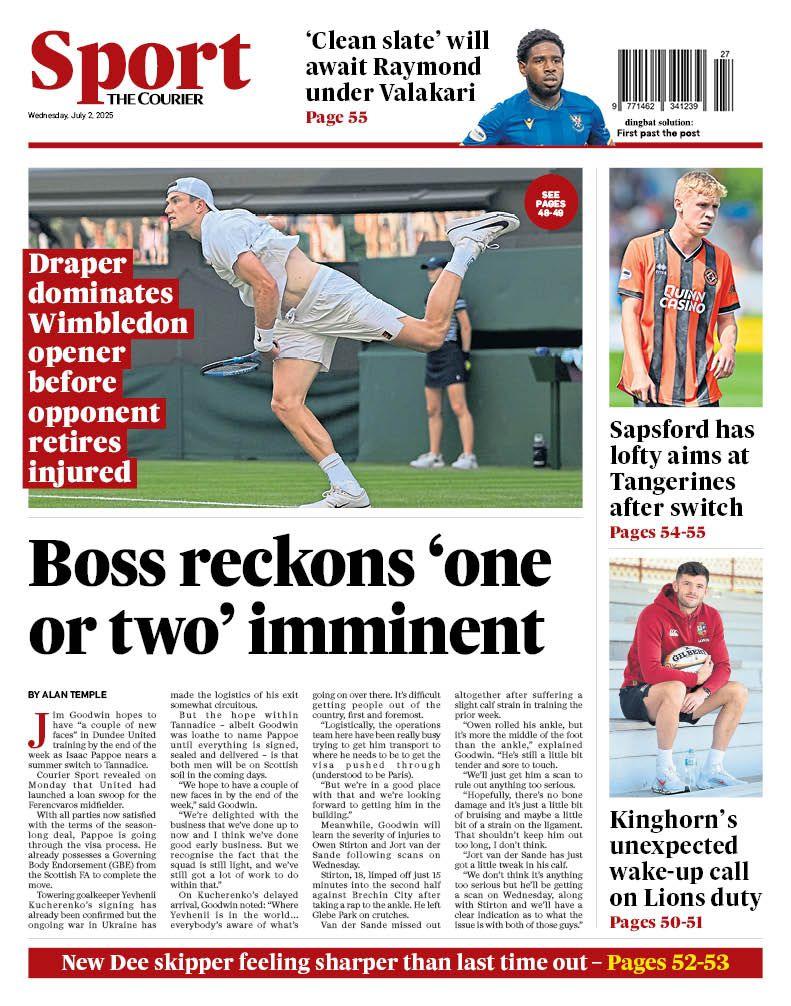 The back page of The Courier on 020725