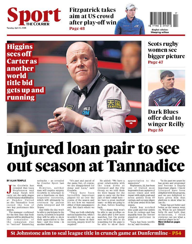 The back page of The Courier on 210426