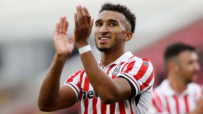 Jacob Brown applauds Stoke fans