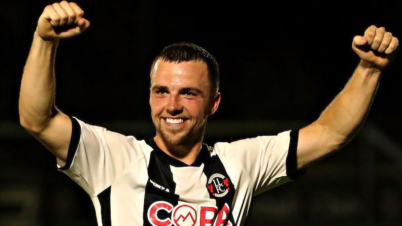 Callum Stephens celebrates for Llandudno