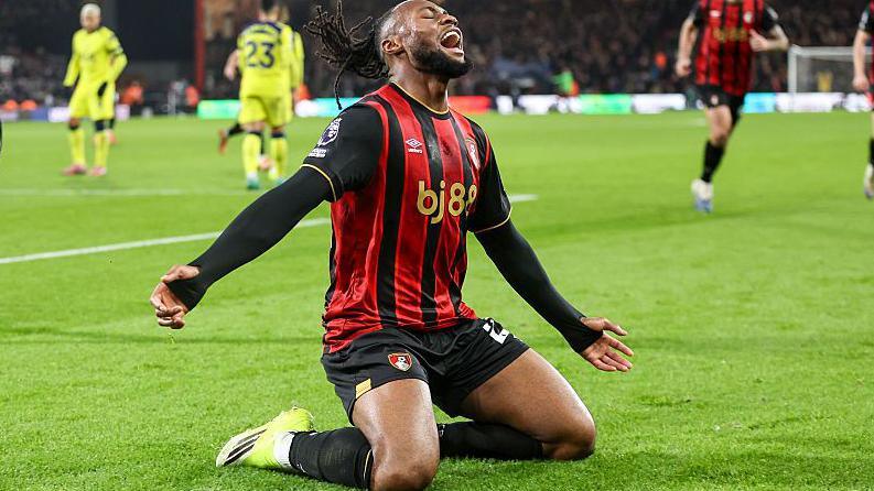 Antoine Semenyo celebrates scoring for Bournemouth