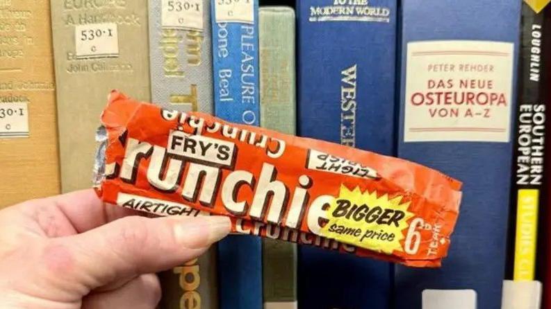 Crunchie wrapper found in Cambridge University Library