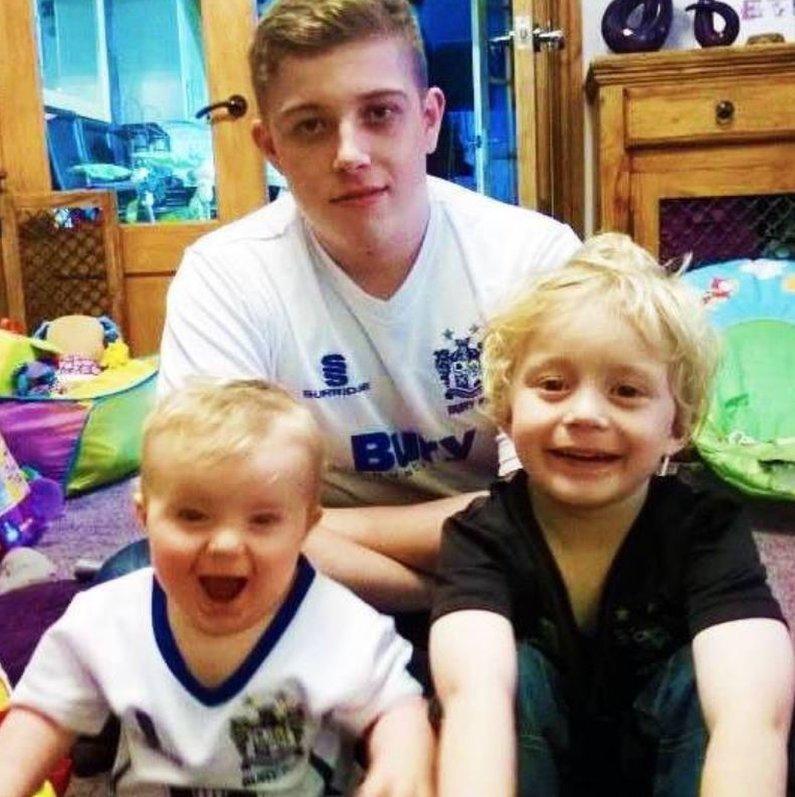 Bury is at the centre of Ryan's family. His little brothers Ethan and Flynn are growing up to be Shakers supporters too