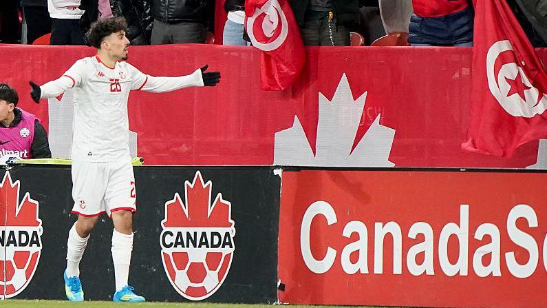 Tunisia's Sebastian Tounekti celebrates