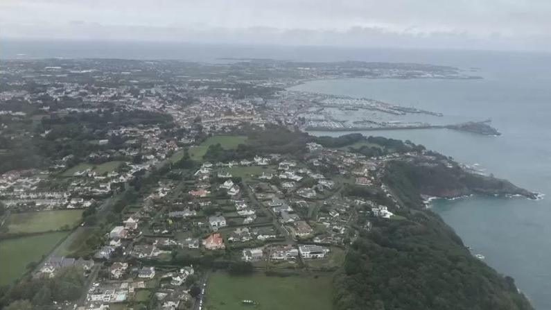 Aerial shot of Guernsey 