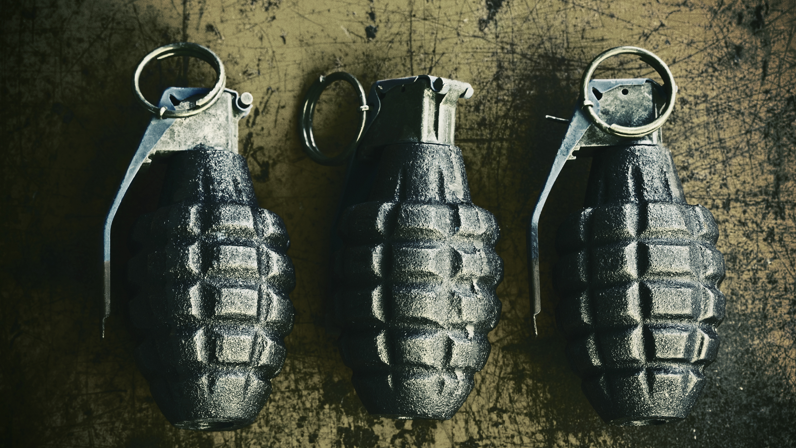 A trio of hand grenades 