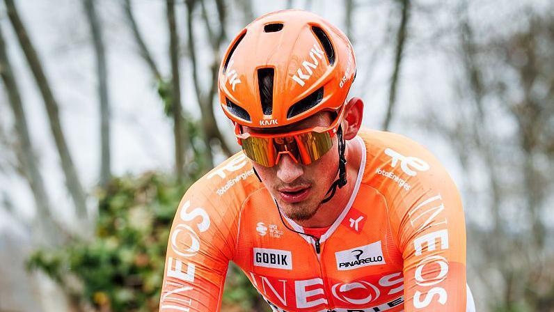 Josh Tarling of Ineos Grenadiers competing in Harelbeke Belgium in March 2026