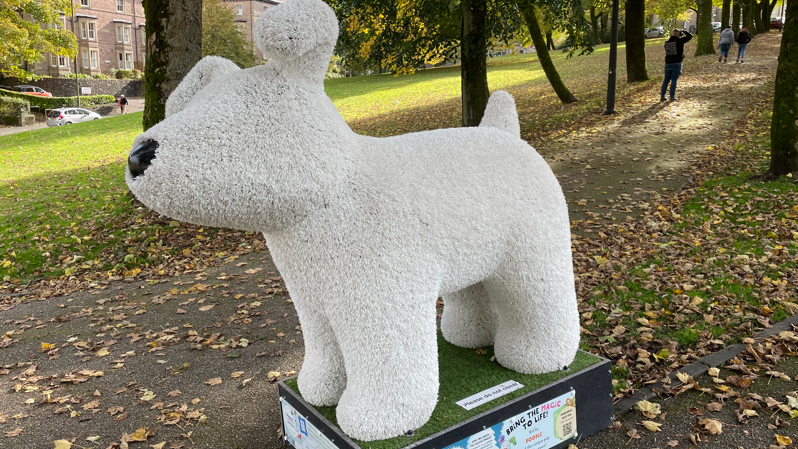 The snow dog called Roodle that will auctioned to raise money for the Blyth House Hospice