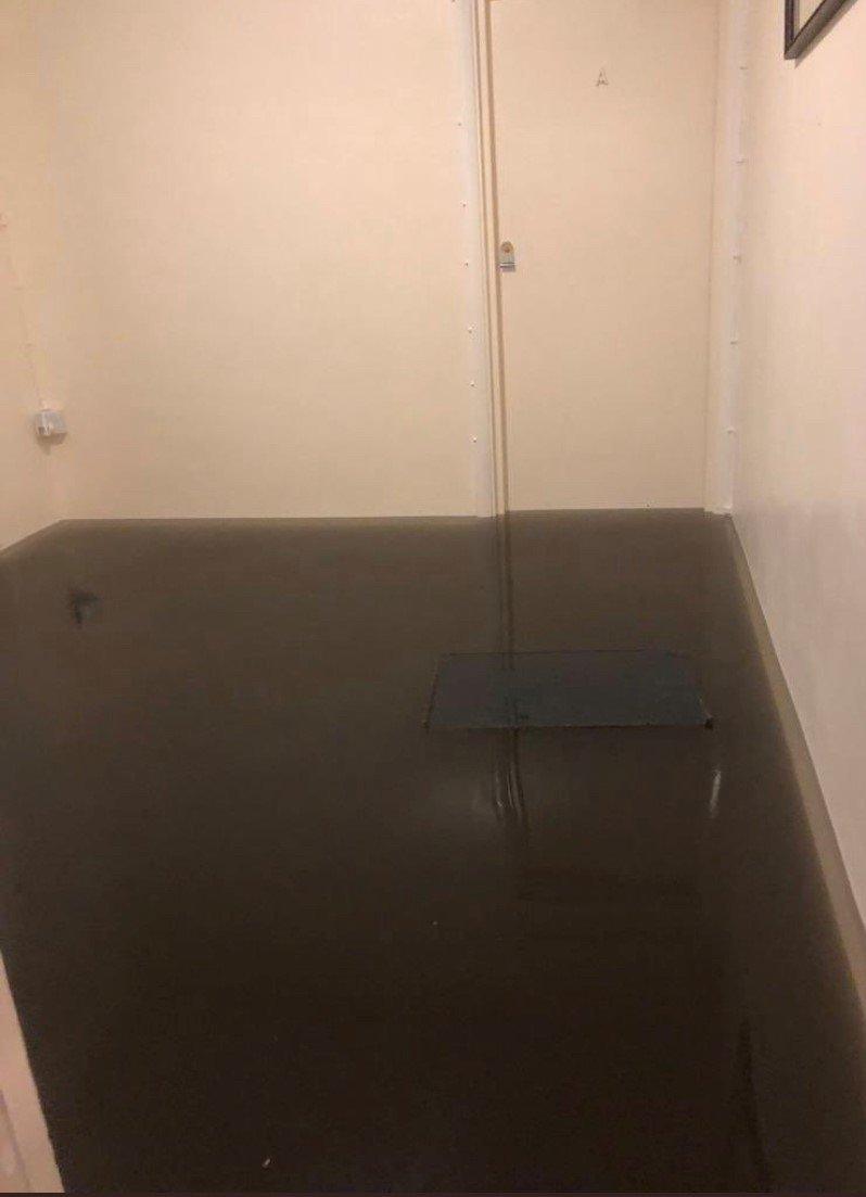 Two feet of water floods the inside a home