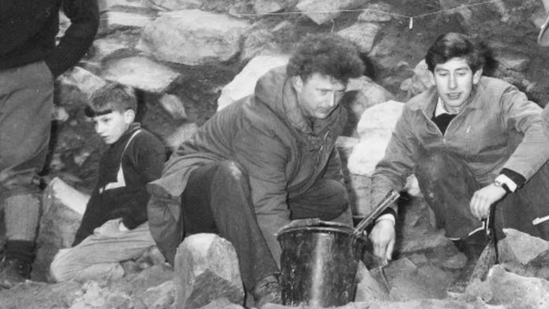 Prince Charles at an excavation site in Jersey