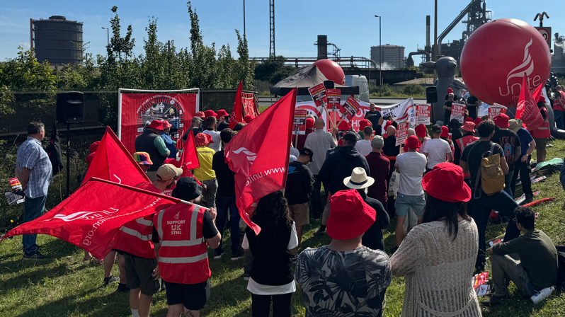 Protestors in Port Talbot