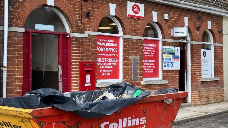 Framlingham Post Office when repairs were taking place