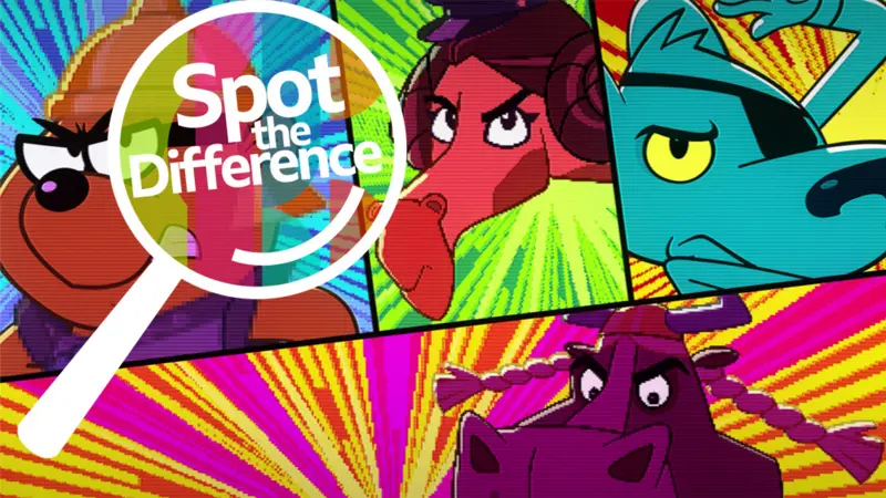 Danger Mouse and the Spot the Difference logo.