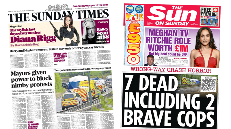 The Papers:  'Power to block nimby protests' and Meghan 'deal could be off'