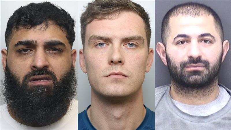 Police mugshots of Nasir Hayatt, Alex Holder and Mohammed Saeed.