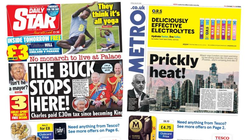The Papers: 'The buck stops here!' and 'Prickly heat!'