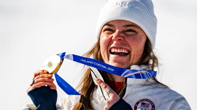 USA's Johnson wins women's downhill gold