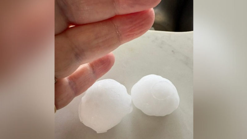 'Golf ball-sized' hailstones damage roofs and cars