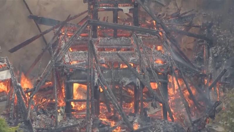 Sacred hall housing 'eternal flame' in Japan destroyed by fire
