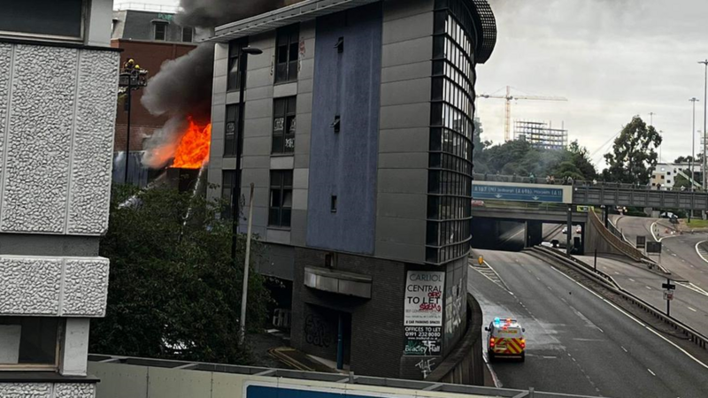 Newcastle Fire: Smoke Seen From Carliol Square Blaze - BBC News