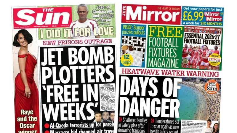 The Papers: 'New prisons outrage' and 'Days of danger'